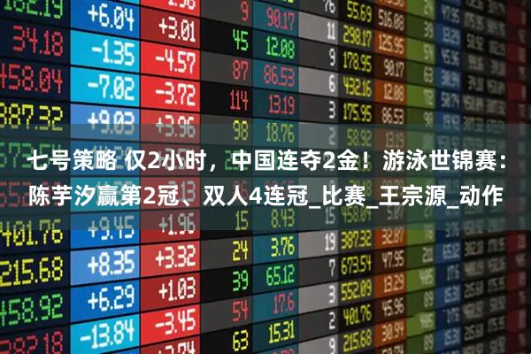 七号策略 仅2小时，中国连夺2金！游泳世锦赛：陈芋汐赢第2冠、双人4连冠_比赛_王宗源_动作