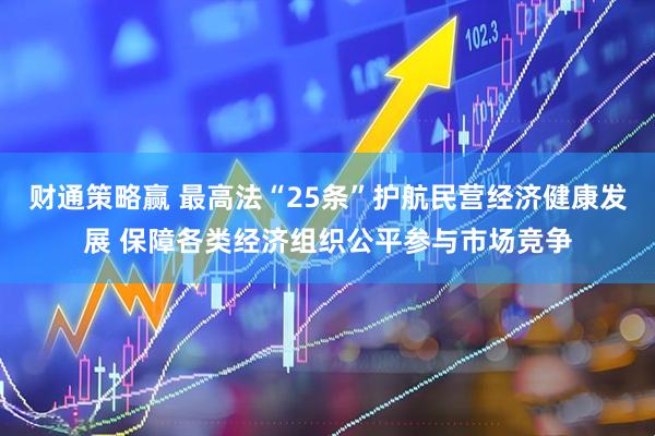 财通策略赢 最高法“25条”护航民营经济健康发展 保障各类经济组织公平参与市场竞争